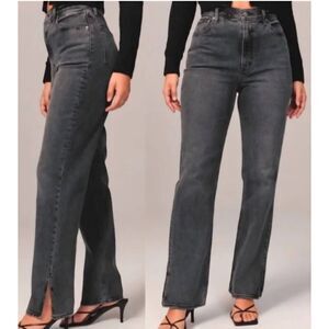 Abercrombie & Fitch Jeans Women's 0 Short Black Faded 90s Straight Ultra High